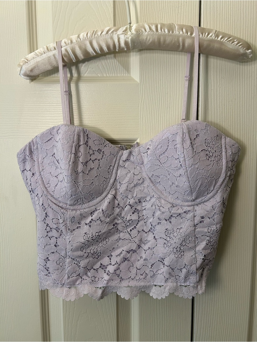 Lace Bustier Crop Top - Lavender